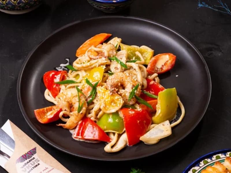Лапша с морепродуктами